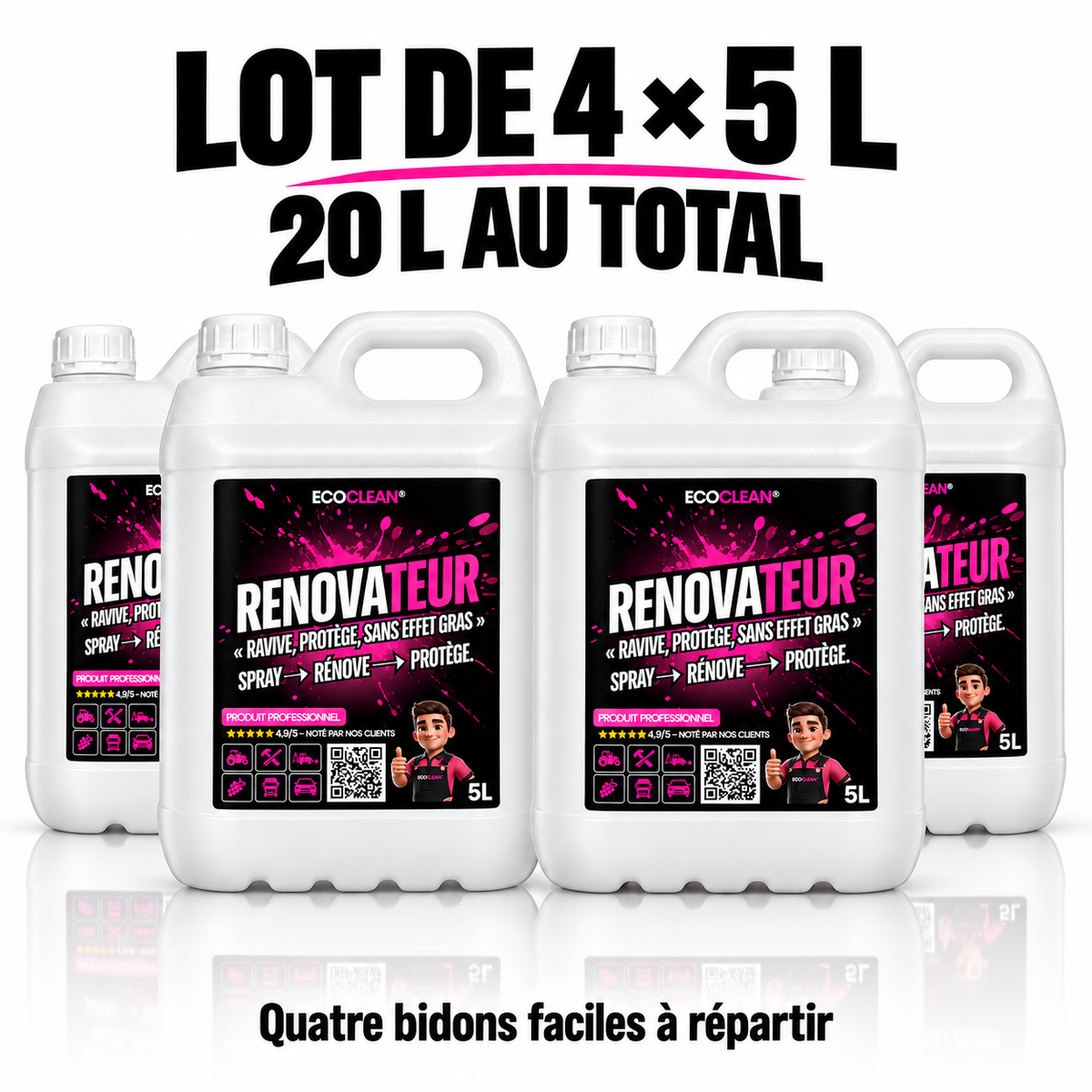 Pack 20 L (4×5 L) — Rénovateur EcoClean®