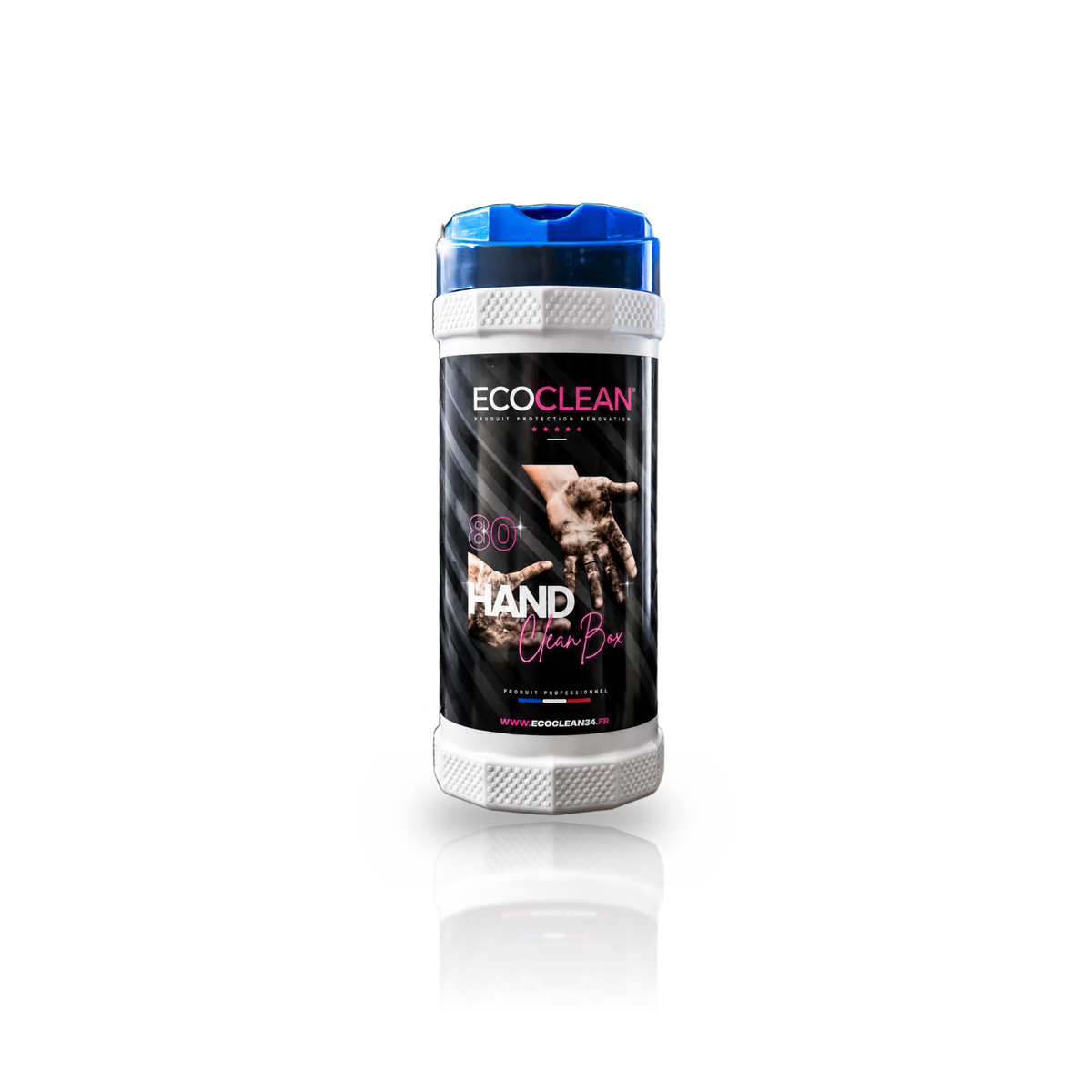 Handclean Box EcoClean® — 80 lingettes mains sans eau