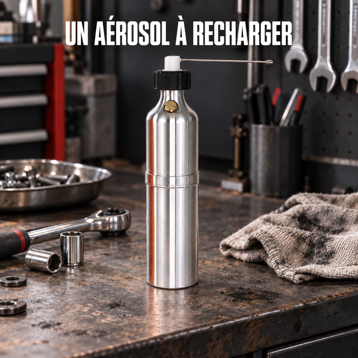 Aérosol rechargeable EcoClean® à air comprimé, réservoir aluminium 250 mL — mise en situation professionnelle