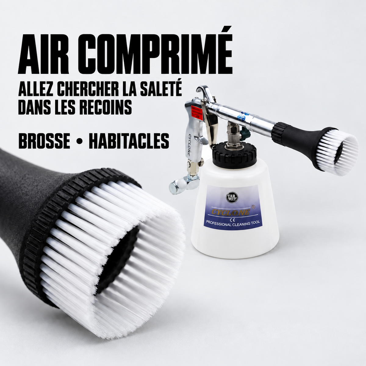Cyclone Brosse EcoClean®, pistolet de nettoyage à air comprimé — détails du matériel