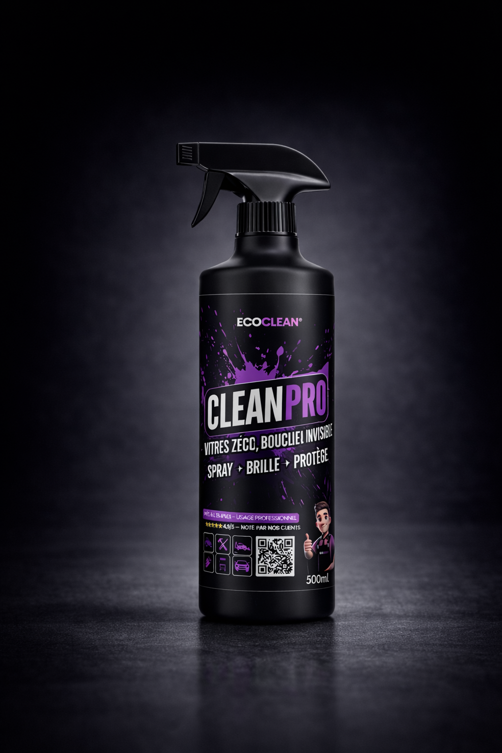 CleanPro® EcoClean® — nettoyant vitres déperlant sans trace pour pare-brise et vitrages