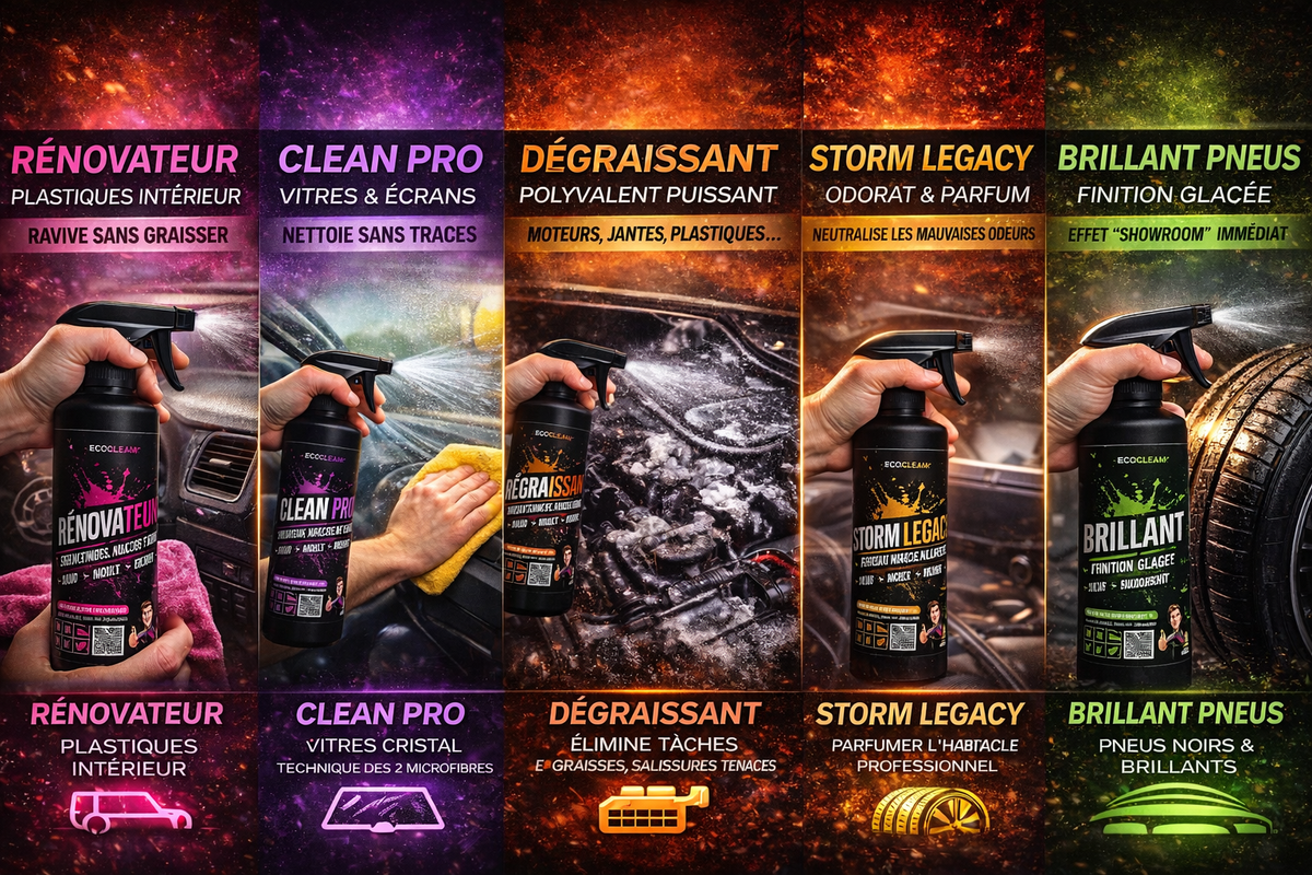 Pack Racing EcoClean® — 5 produits 500 mL + Pad Pro — Entretien complet