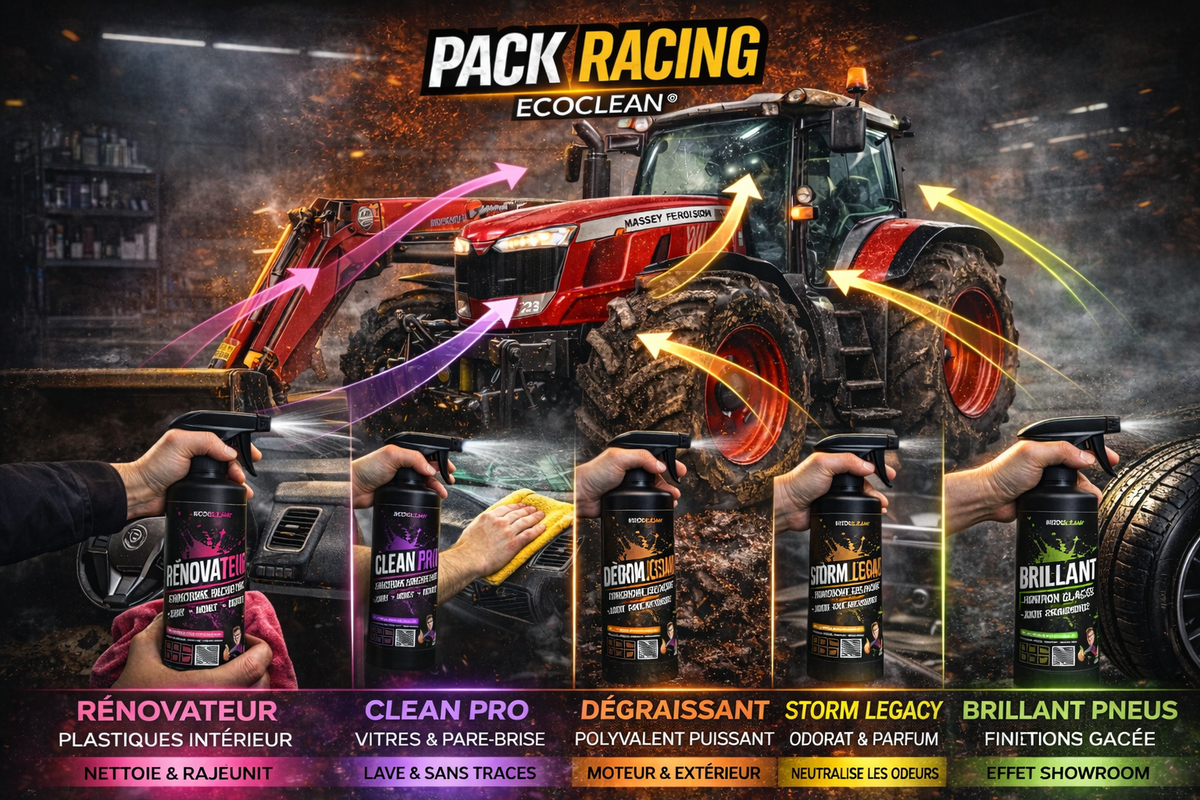 Pack Racing EcoClean® — 5 produits 500 mL + Pad Pro — Entretien complet