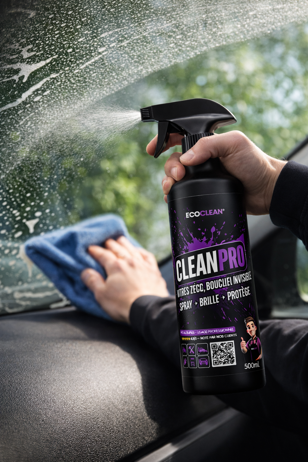 CleanPro EcoClean® — Nettoyant vitres déperlant zéro trace
