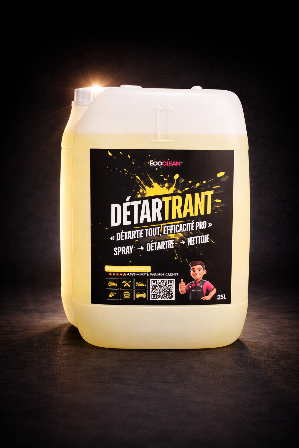 Détartrant Pro EcoClean® 25 L — bidon volume exploitation, détartrage cuves et engins