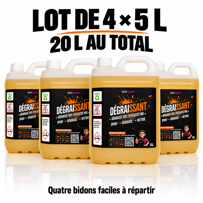 Pack 20 L (4×5 L) — Dégraissant EcoClean®