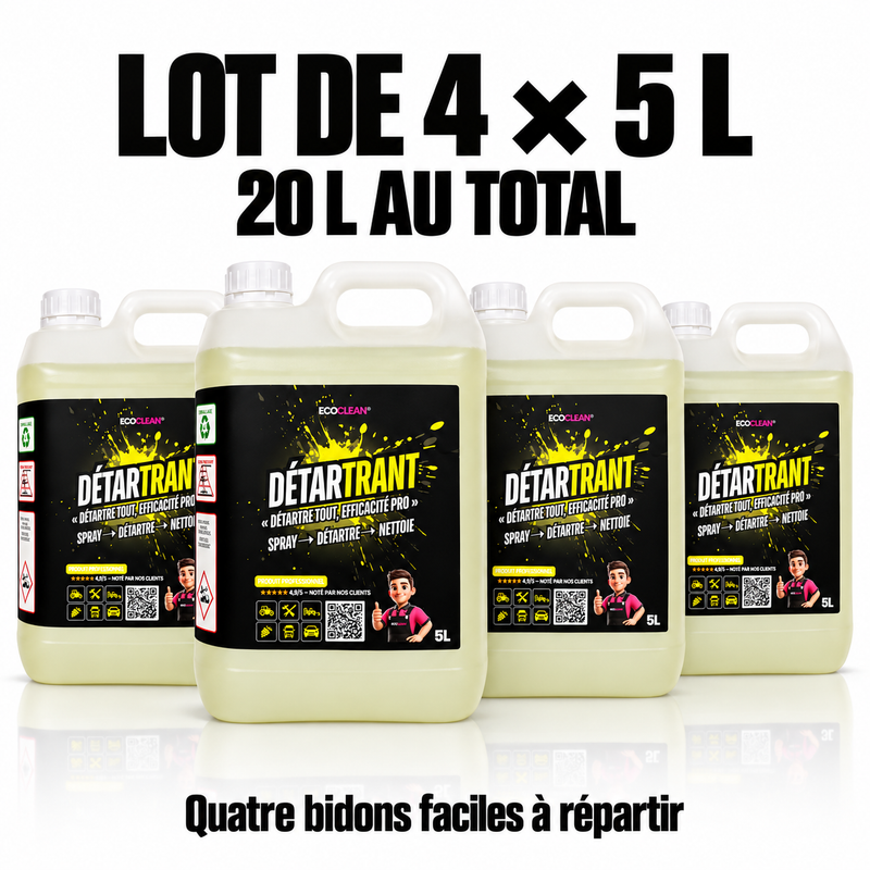 Pack 20 L (4×5 L) — Détartrant EcoClean®