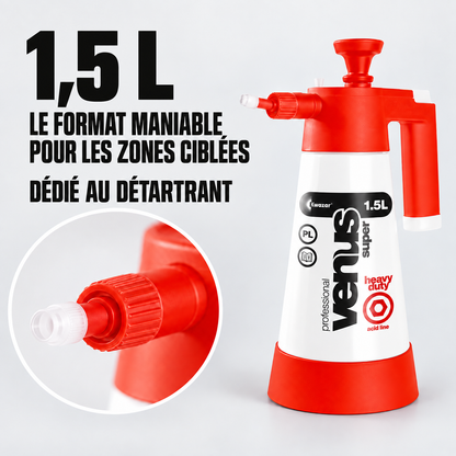 Pulvérisateur acide 1,5 L EcoClean® au repère rouge — détails du matériel