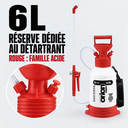 Pulvérisateur acide 6 L EcoClean® avec lance et tuyau — détails du matériel