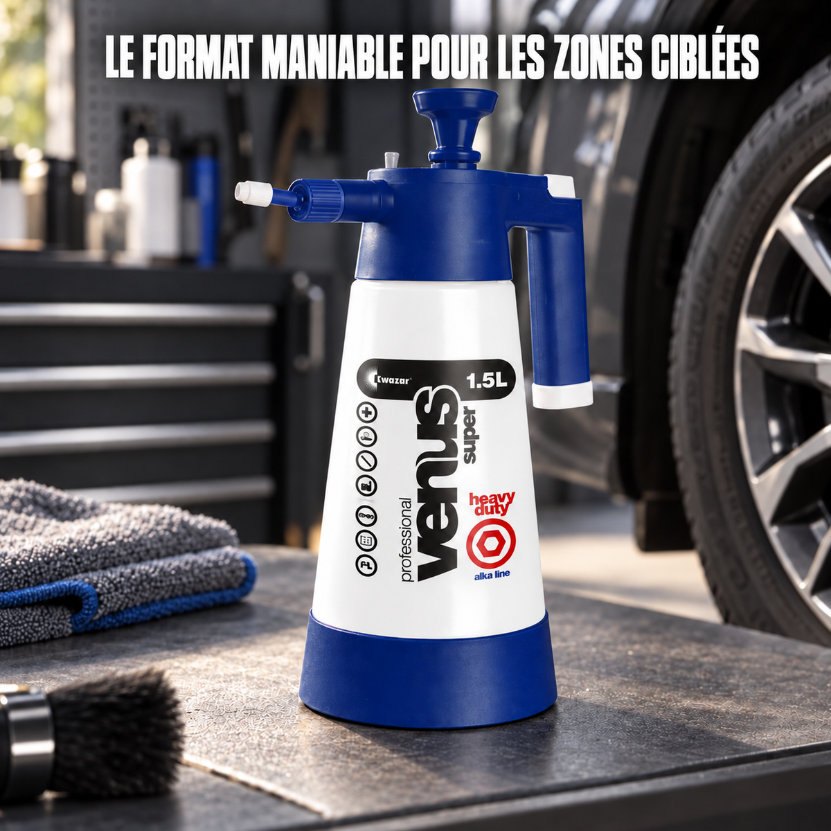 Pulvérisateur alcalin 1,5 L EcoClean® au repère bleu — mise en situation professionnelle