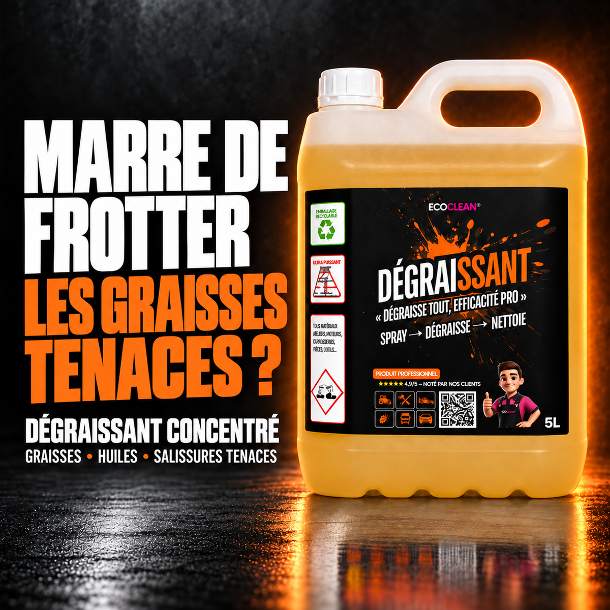 Dégraissant EcoClean® — graisses et salissures tenaces
