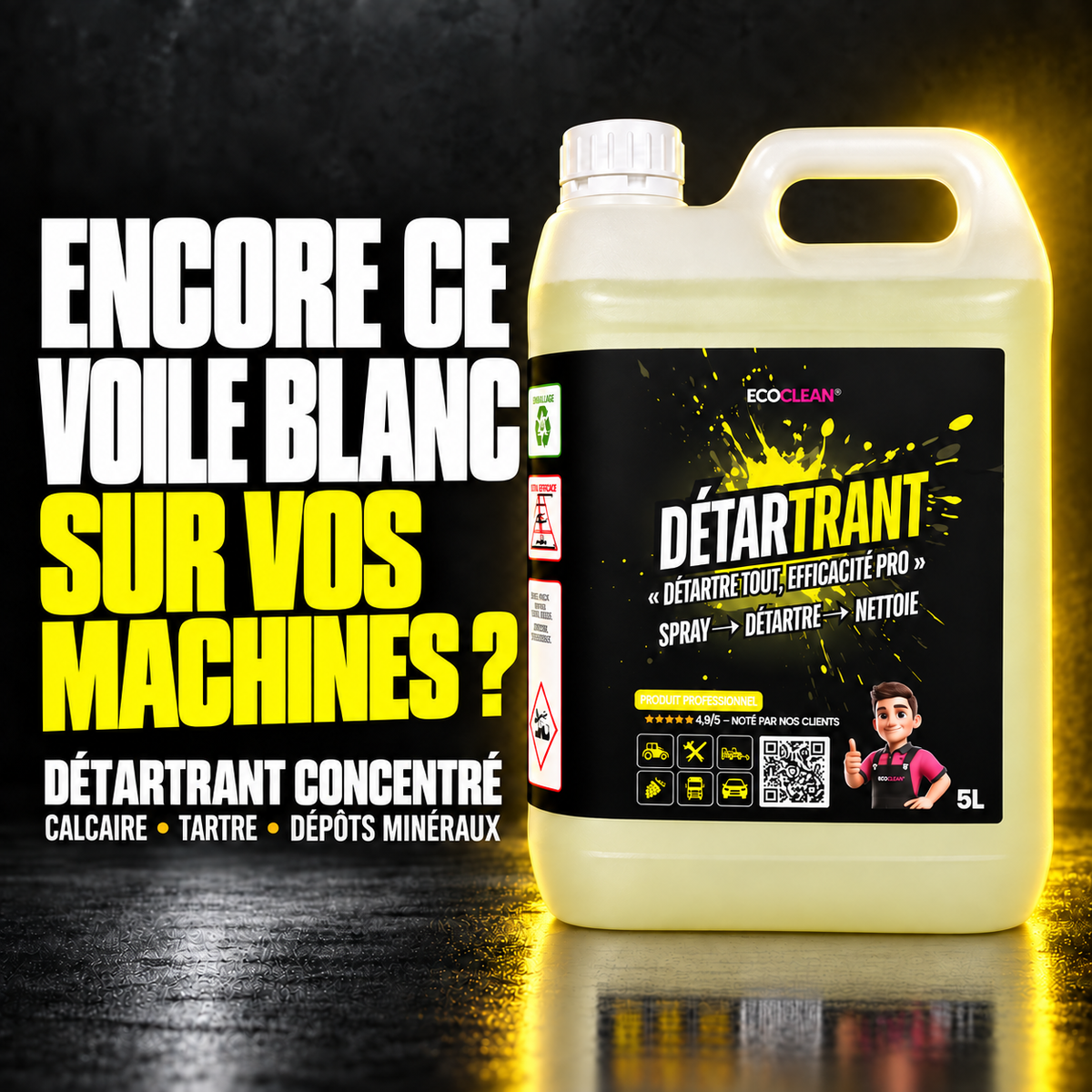 Détartrant EcoClean® — calcaire et dépôts minéraux